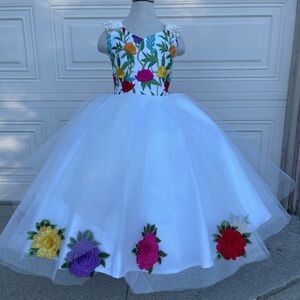 Floral Embroidered White Dress